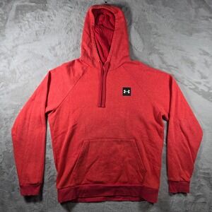Under Armour Hoodie Mens Large Red Wave Pattern Pullover Sweatshirt LG Sport